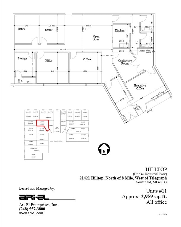 21421 Hilltop St, Southfield, MI à louer Plan d’étage– Image 1 sur 1
