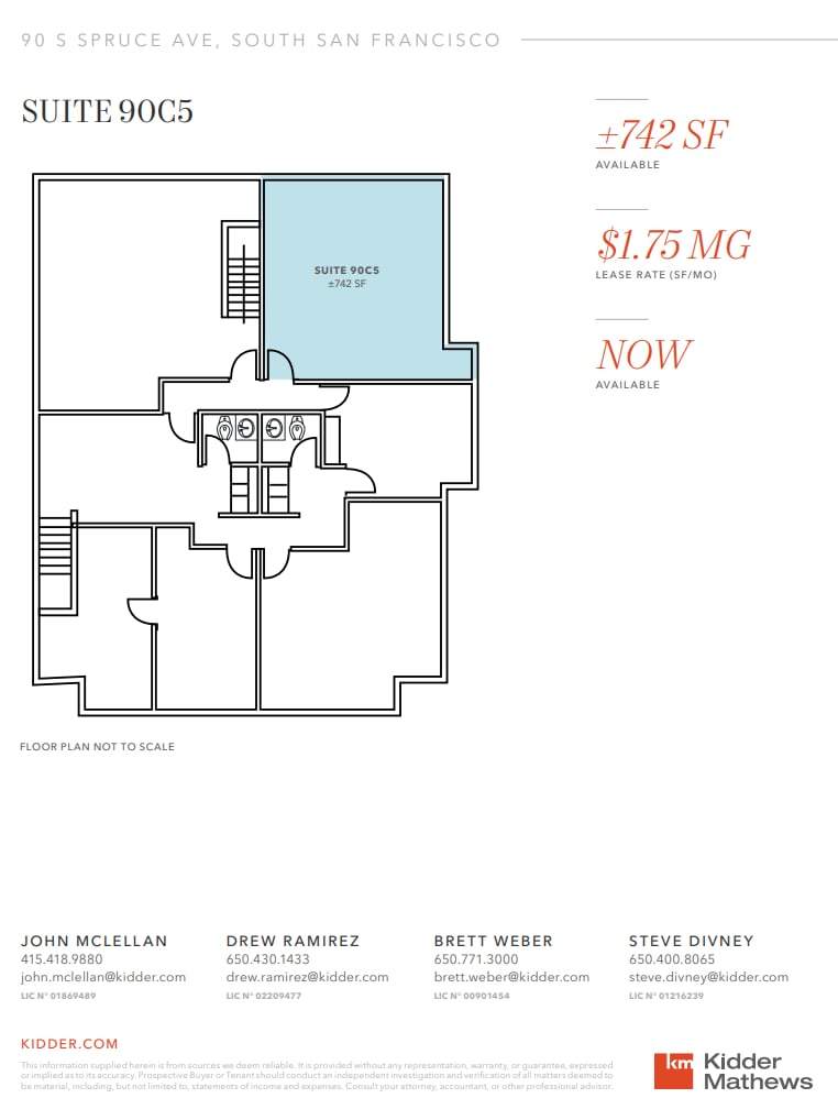 90 Spruce Ave, South San Francisco, CA à louer Plan d’étage– Image 1 sur 1
