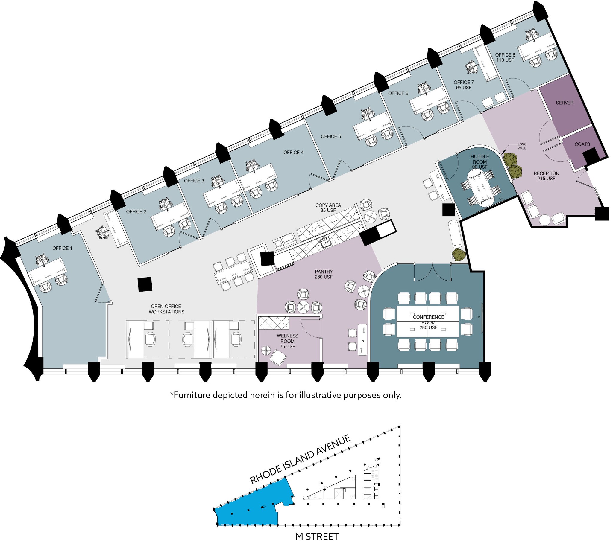1730 Rhode Island Ave NW, Washington, DC à louer Plan d’étage– Image 1 sur 11