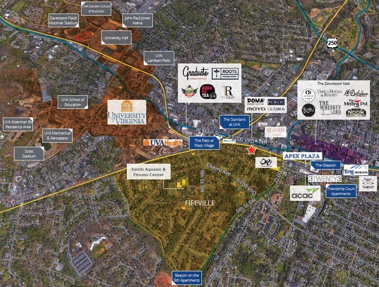 202 7th St SW, Charlottesville, VA à vendre - Aérien – Image 2 sur 2