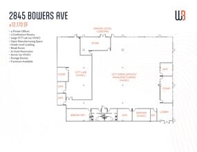 2805 Bowers Ave, Santa Clara, CA à louer Plan d’étage– Image 1 sur 1