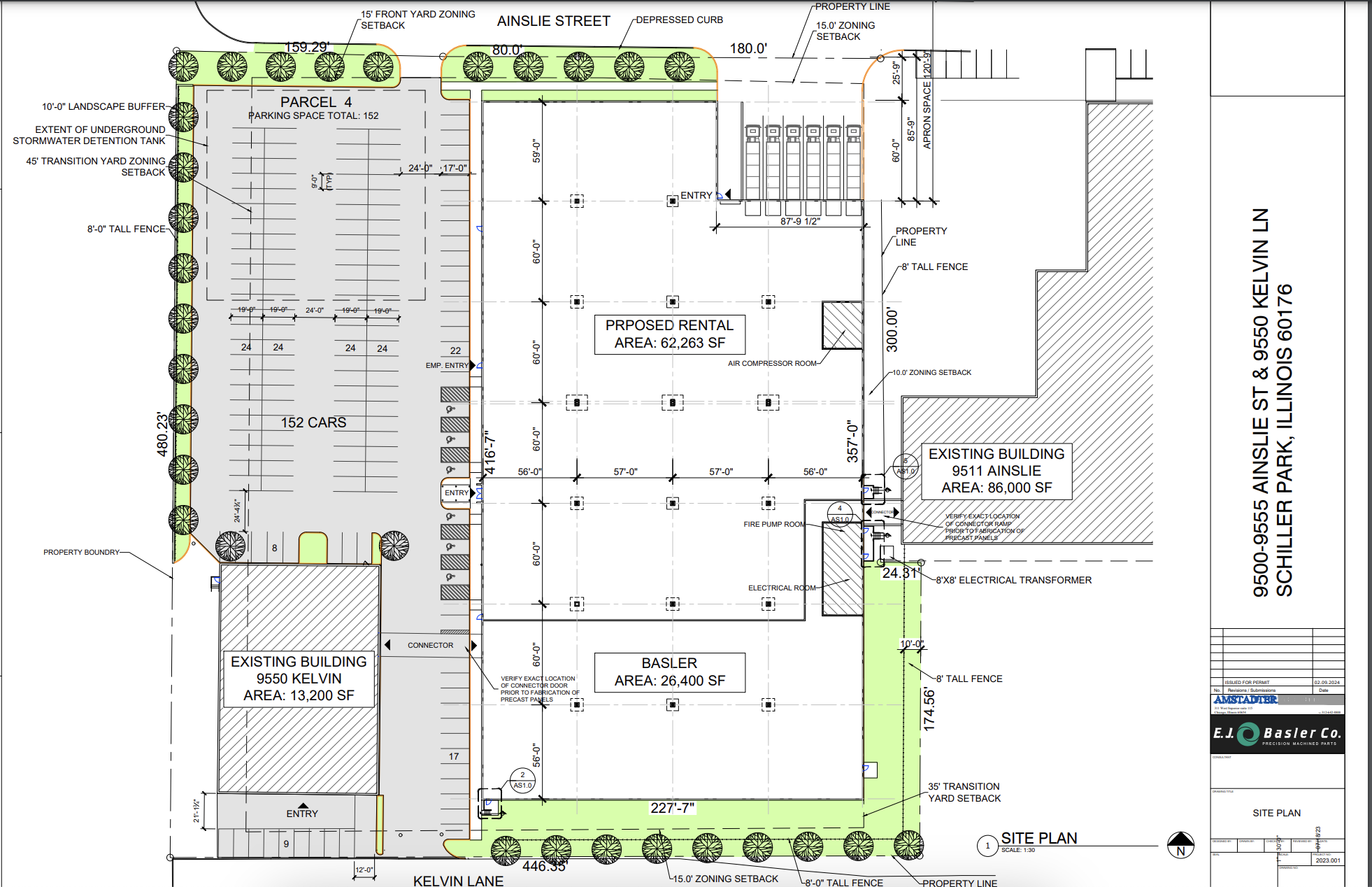 9545 Ainslie St, Schiller Park, IL à louer Plan de site– Image 1 sur 2