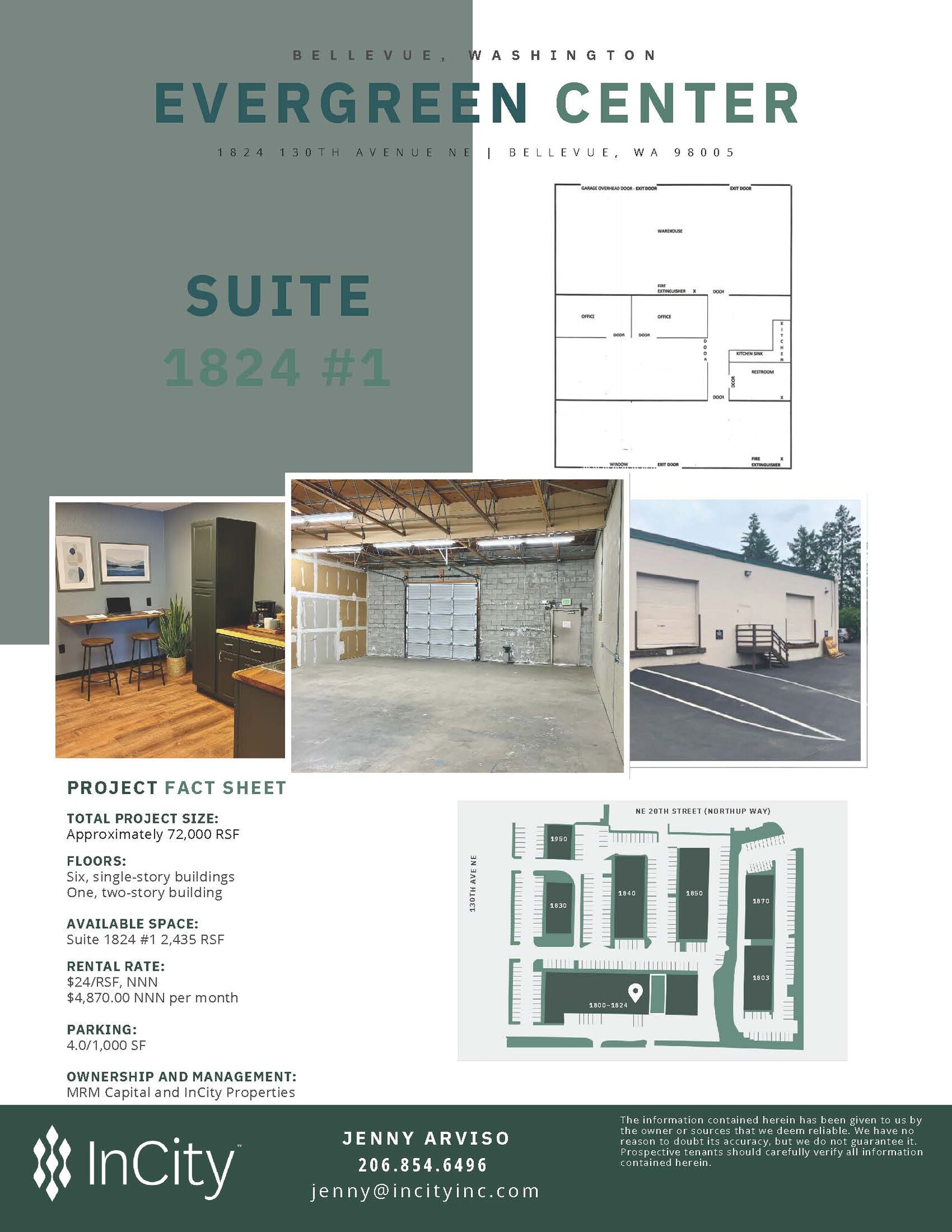 1800-1824 130th Ave NE, Bellevue, WA à louer Plan d’étage– Image 1 sur 1
