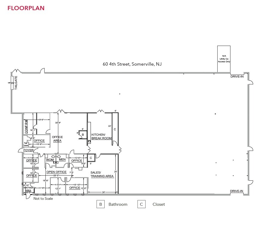 60 E 4th St, Somerville, NJ à louer Plan d’étage– Image 1 sur 1