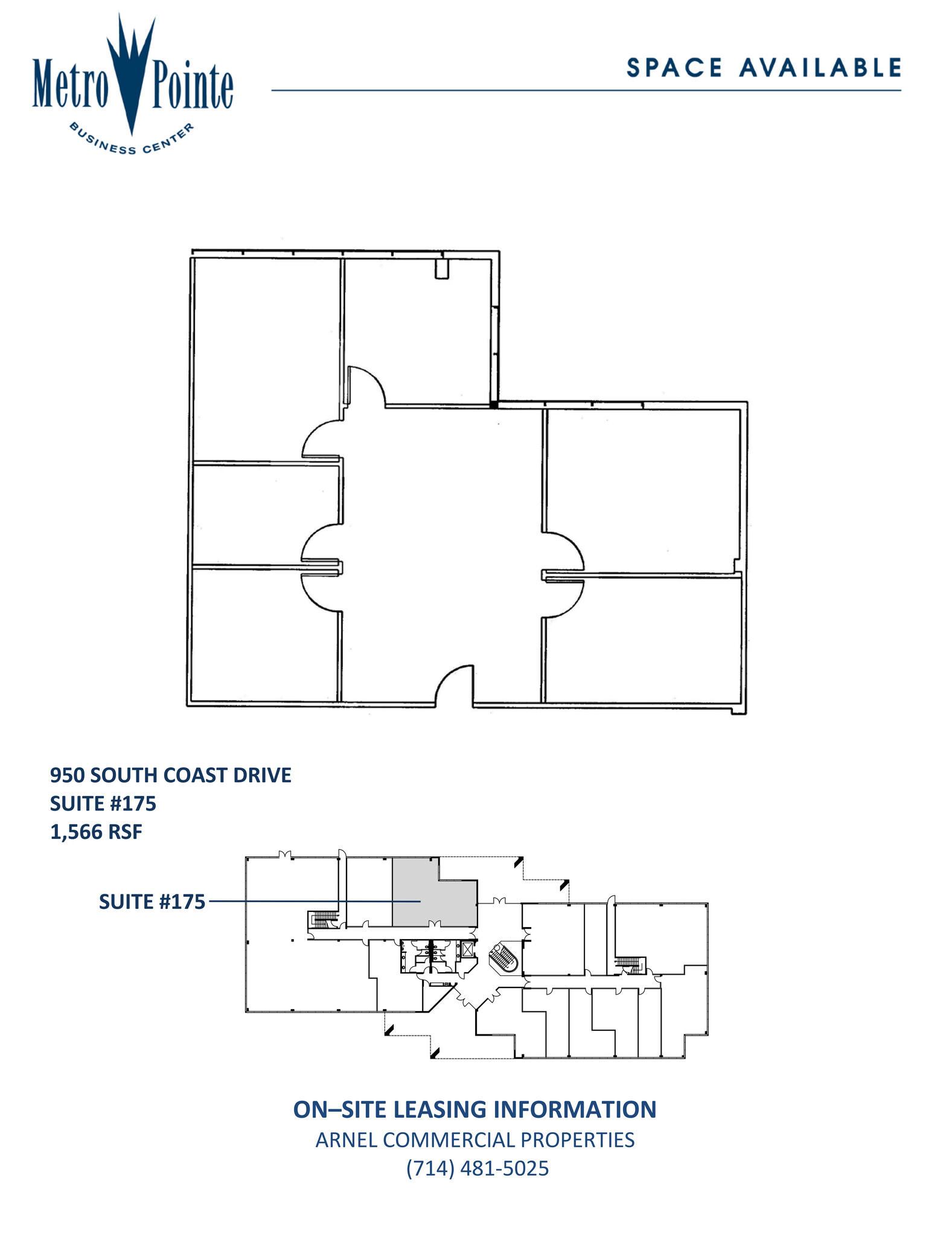 950 S Coast Dr, Costa Mesa, CA à louer Plan d’étage– Image 1 sur 1