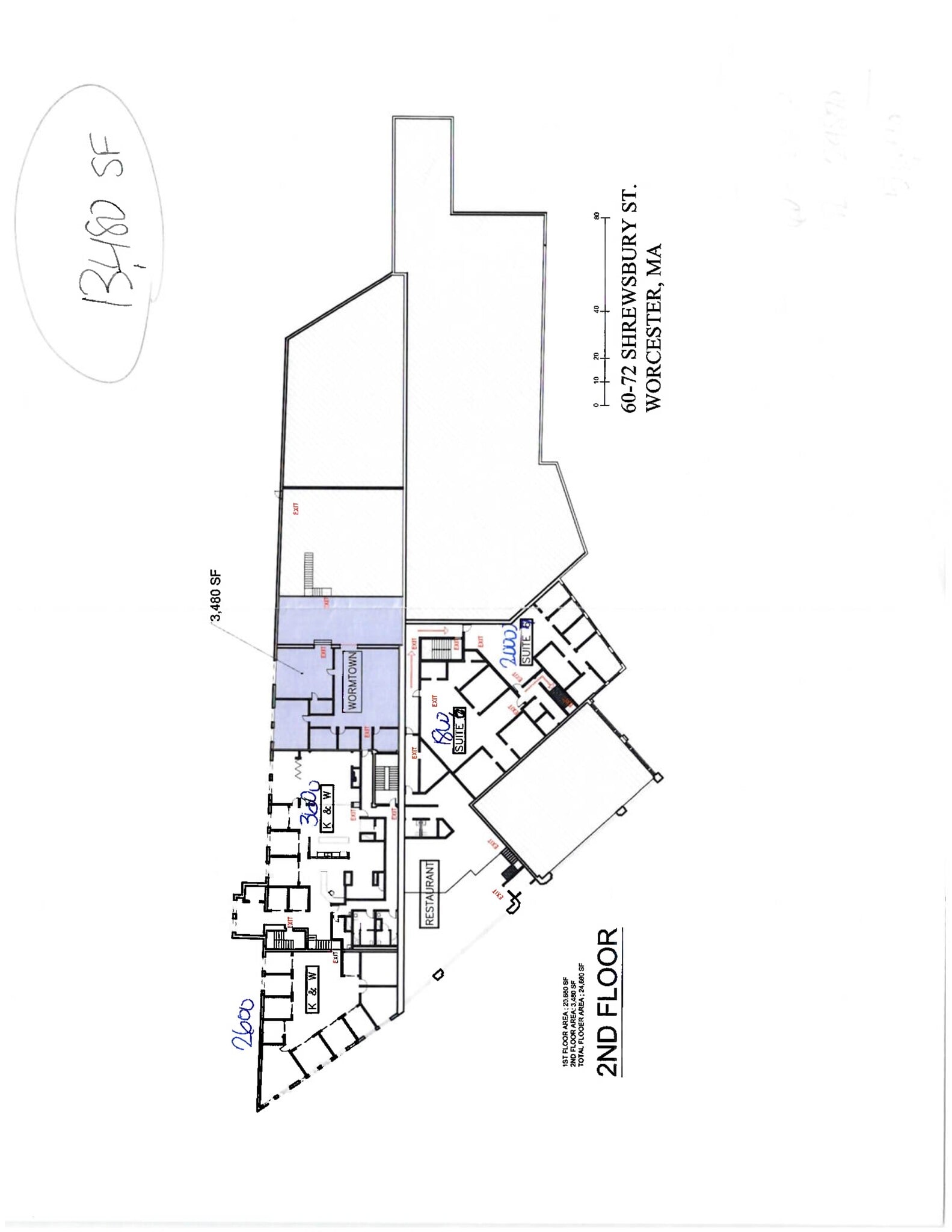 60 Shrewsbury St, Worcester, MA à louer Plan de site– Image 1 sur 1