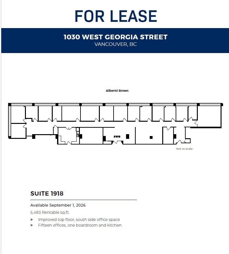 1030 W Georgia St, Vancouver, BC à louer Plan d’étage– Image 1 sur 1