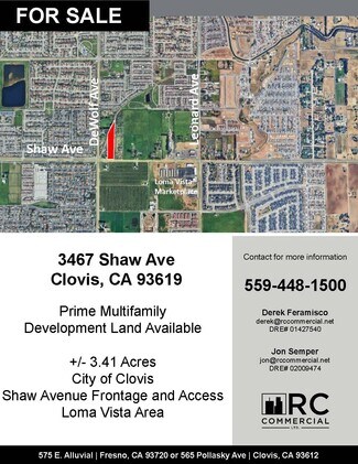 Plus de détails pour 8062 Shaw Avenue, Clovis, CA - Terrain à vendre
