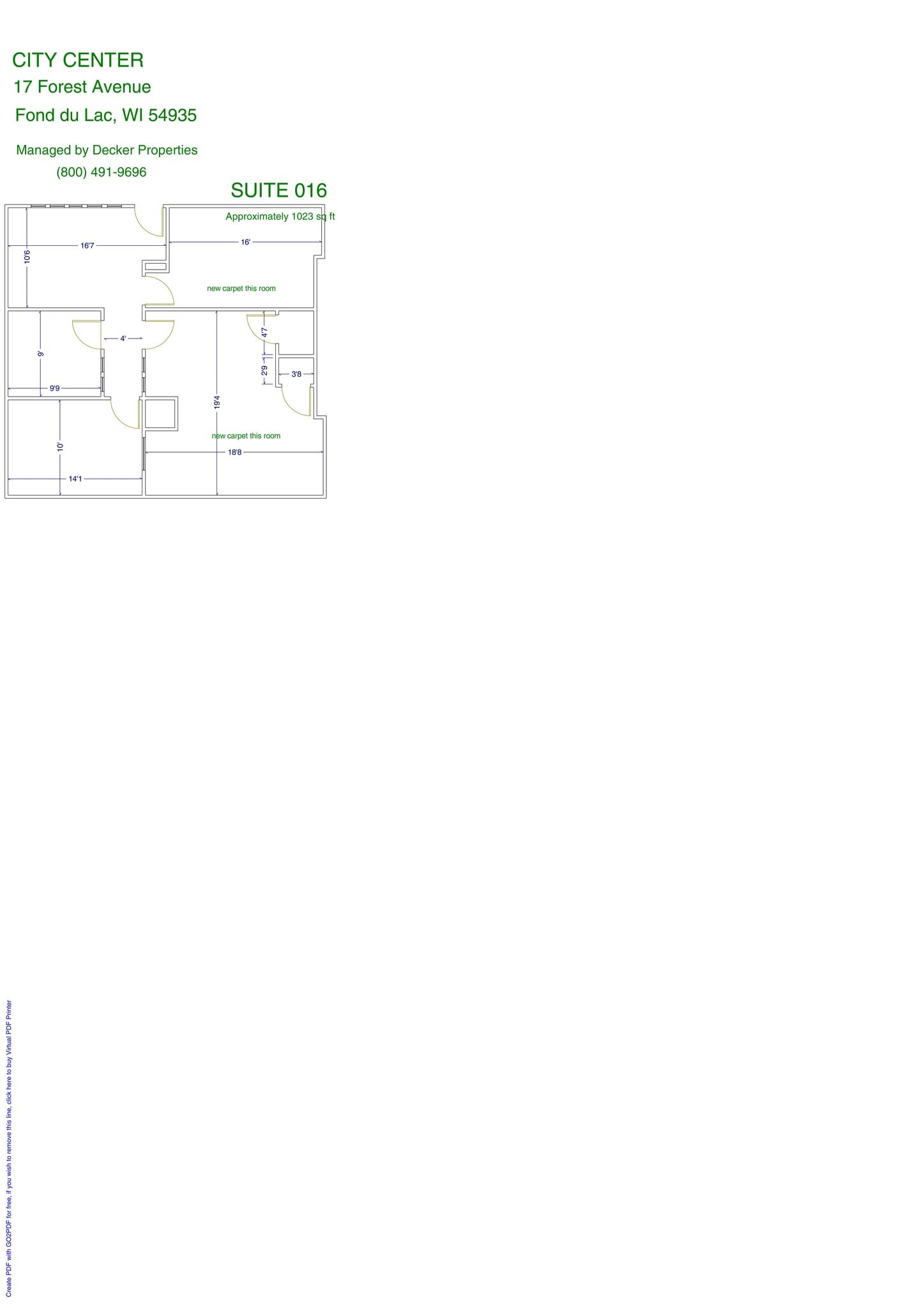 17 Forest Ave, Fond Du Lac, WI à louer Plan d’étage– Image 1 sur 8