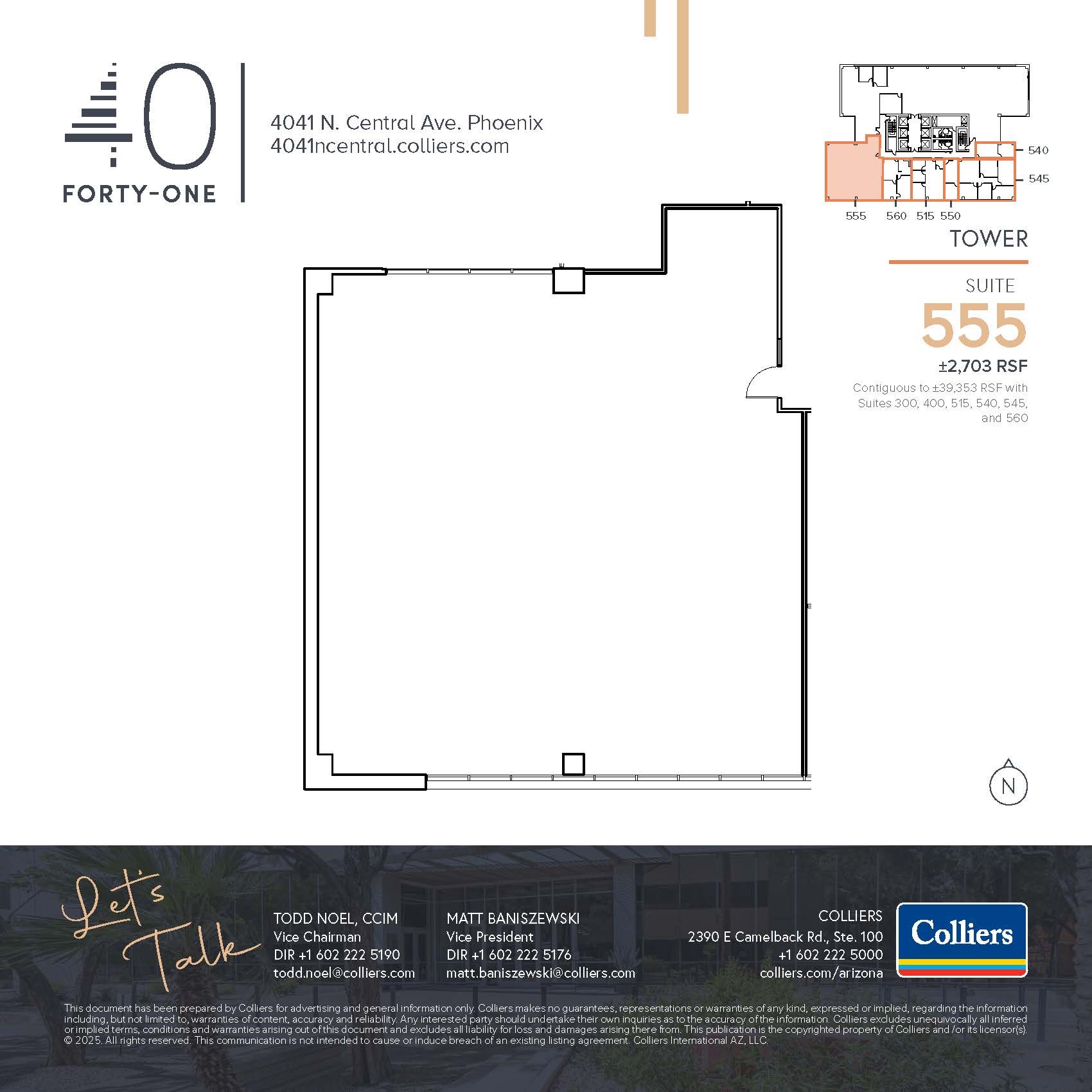 4041 N Central Ave, Phoenix, AZ à louer Plan d’étage– Image 1 sur 1