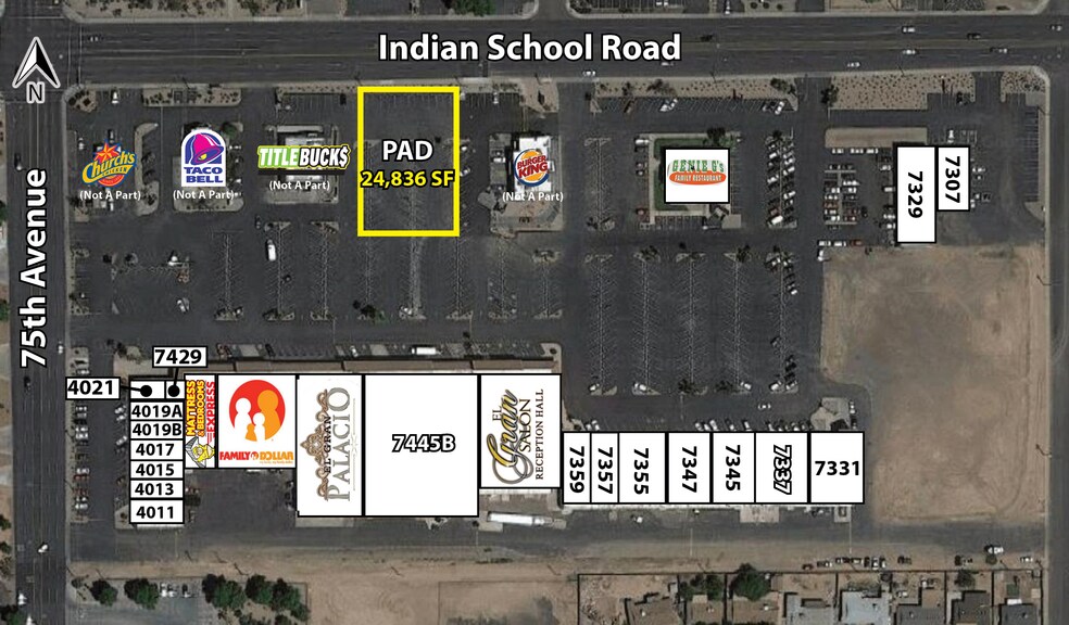 7411 Indian School, Phoenix, AZ à louer - Photo principale – Image 1 sur 1