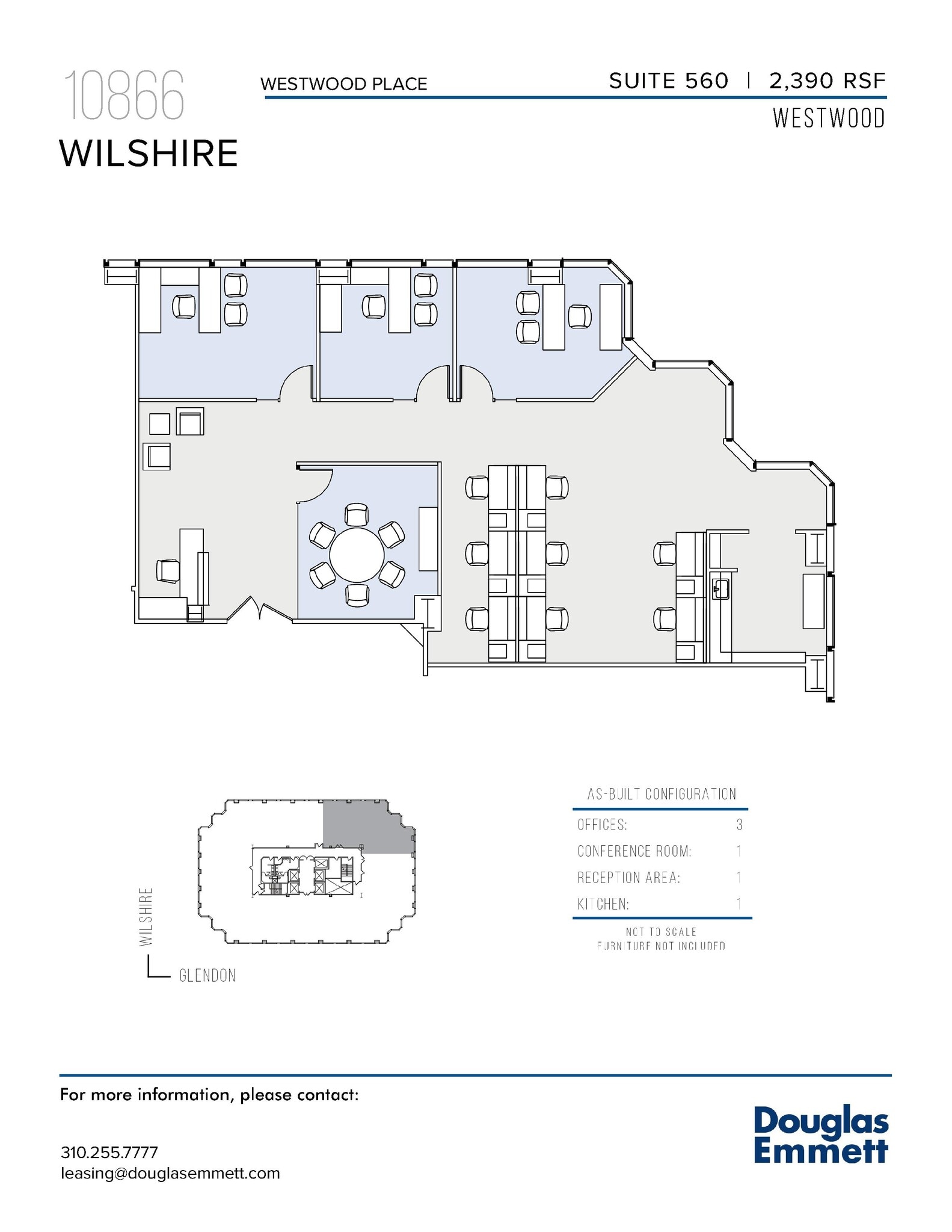 10866 Wilshire Blvd, Los Angeles, CA à louer Plan d’étage– Image 1 sur 1