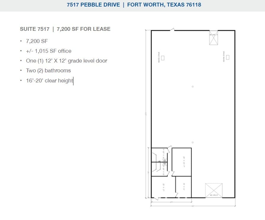 2501-2519 Gravel Dr, Fort Worth, TX à louer Plan d’étage– Image 1 sur 1