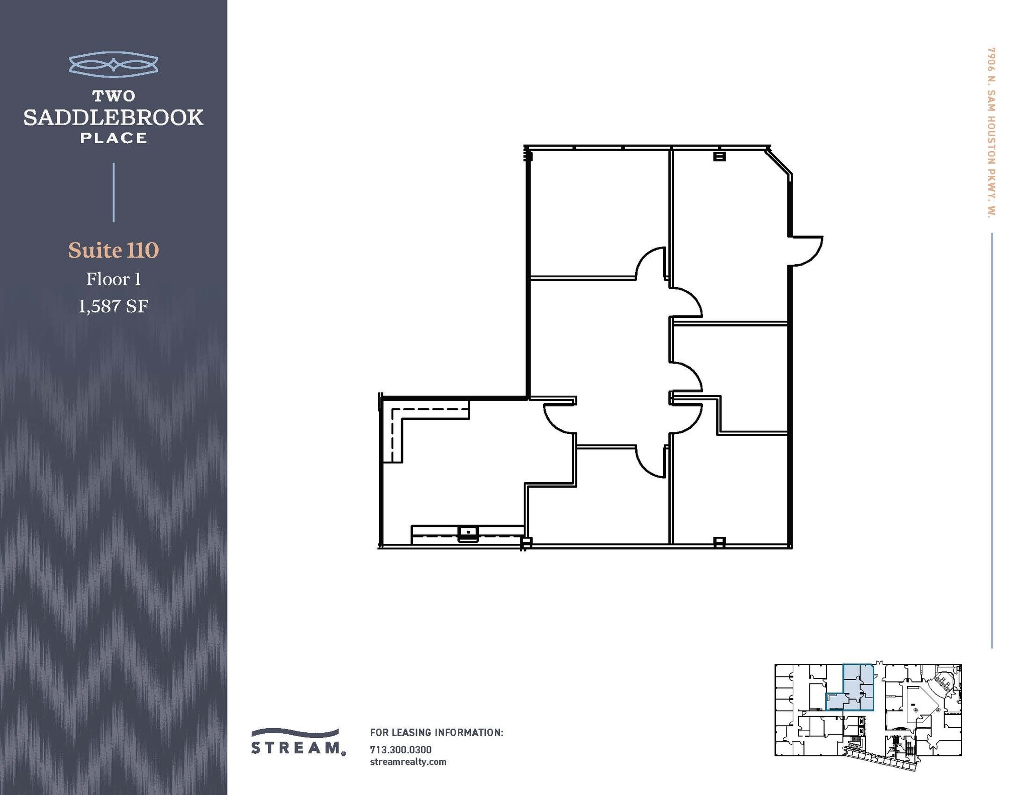 7906 N Sam Houston Pky W, Houston, TX à louer Plan d’étage– Image 1 sur 1