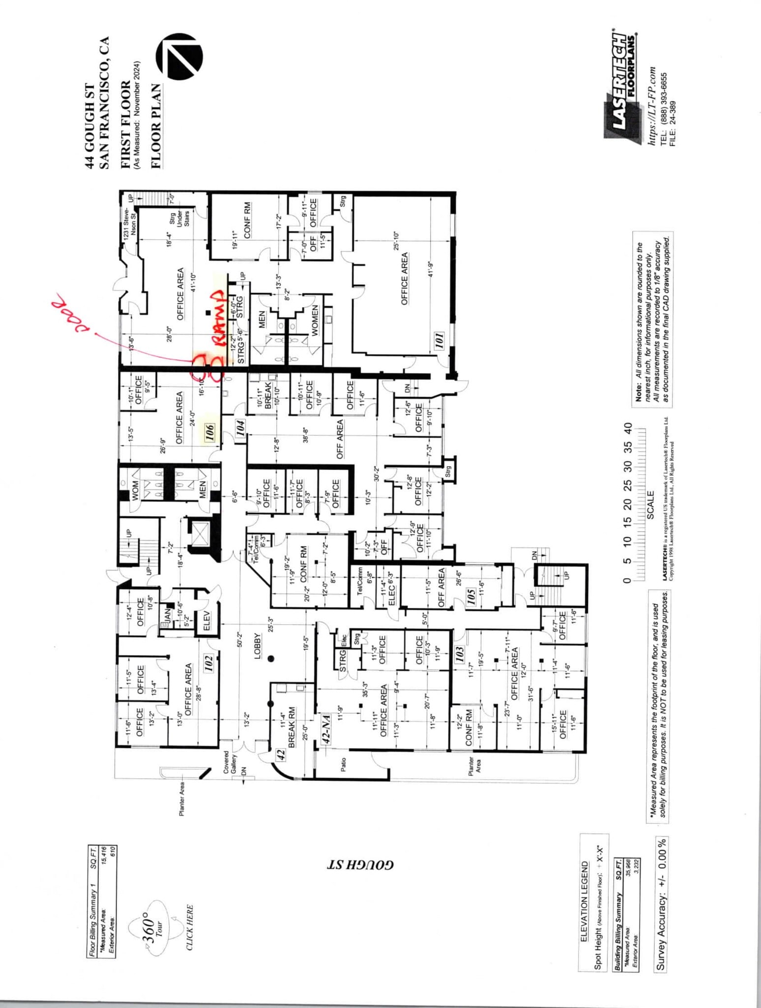 44 Gough St, San Francisco, CA à louer Plan de site– Image 1 sur 2