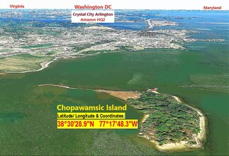 Chopawamsic Island, Quantico, VA - Vue aérienne  vue de carte - Image1