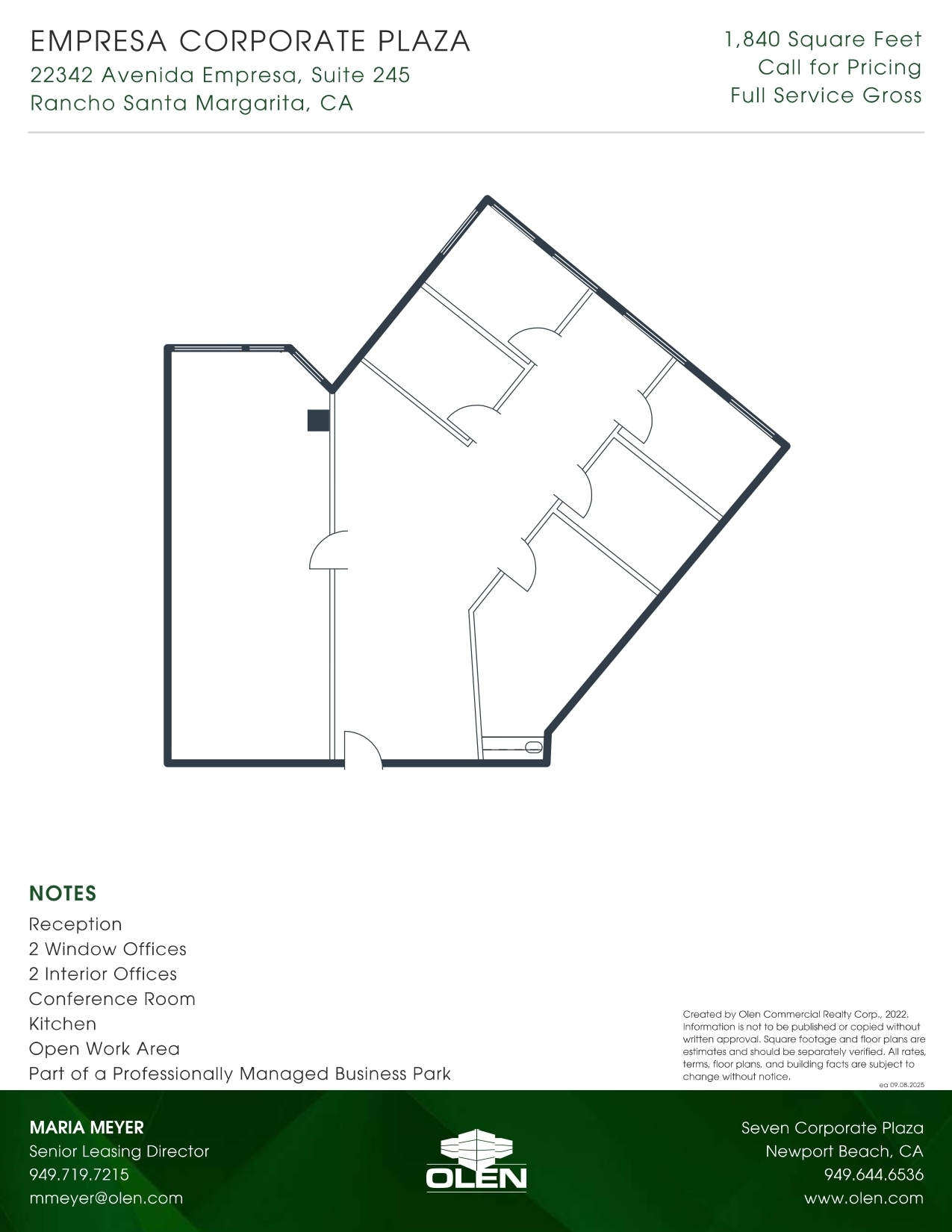 22342 Avenida Empresa, Rancho Santa Margarita, CA à louer Plan d’étage– Image 1 sur 1