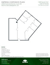 22342 Avenida Empresa, Rancho Santa Margarita, CA à louer Plan d’étage– Image 1 sur 1
