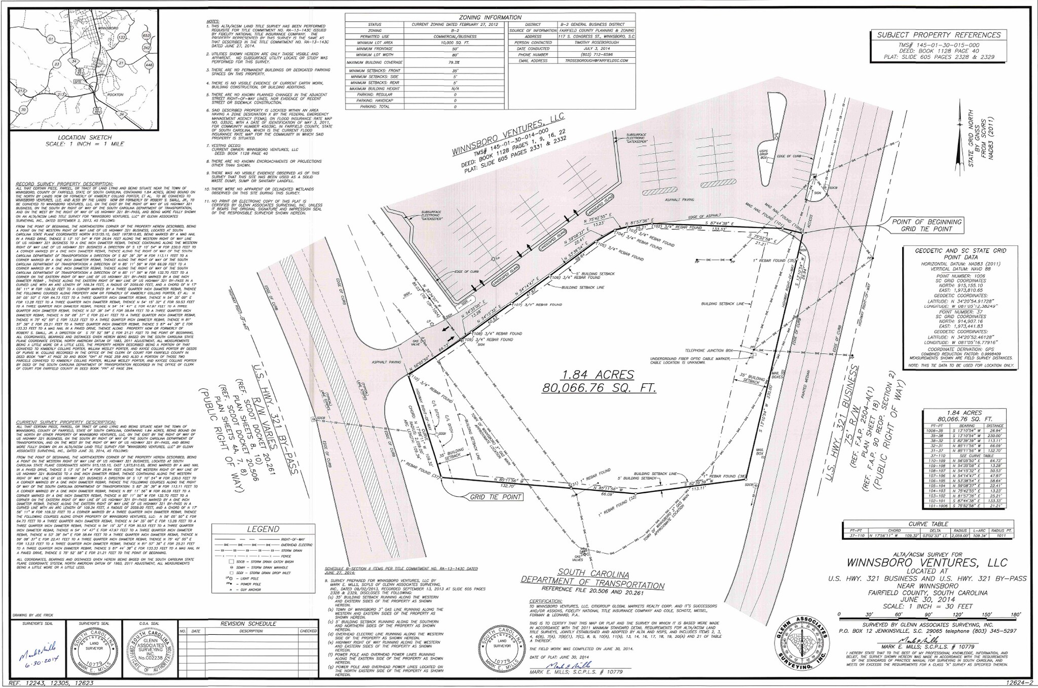 1126 US 321 - Business South, Winnsboro, SC à vendre Plan cadastral– Image 1 sur 3