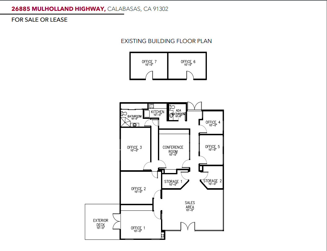 26885 Mulholland Hwy, Calabasas, CA à louer Plan d’étage– Image 1 sur 2