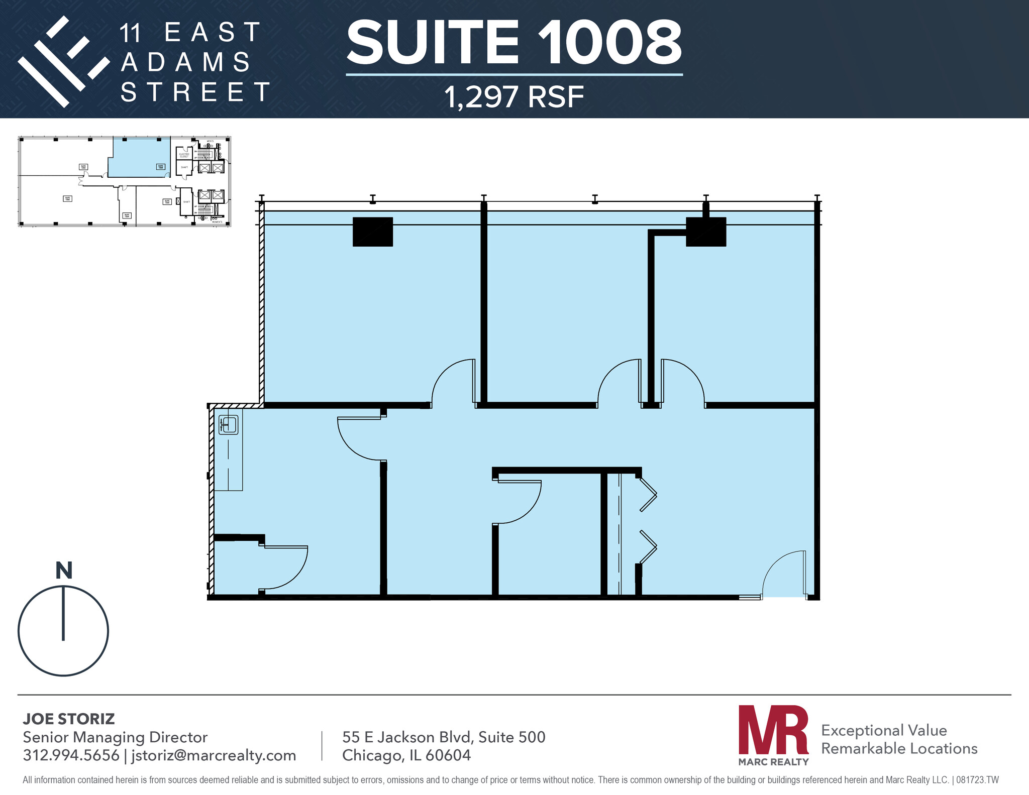 11 E Adams St, Chicago, IL à louer Plan d’étage– Image 1 sur 6