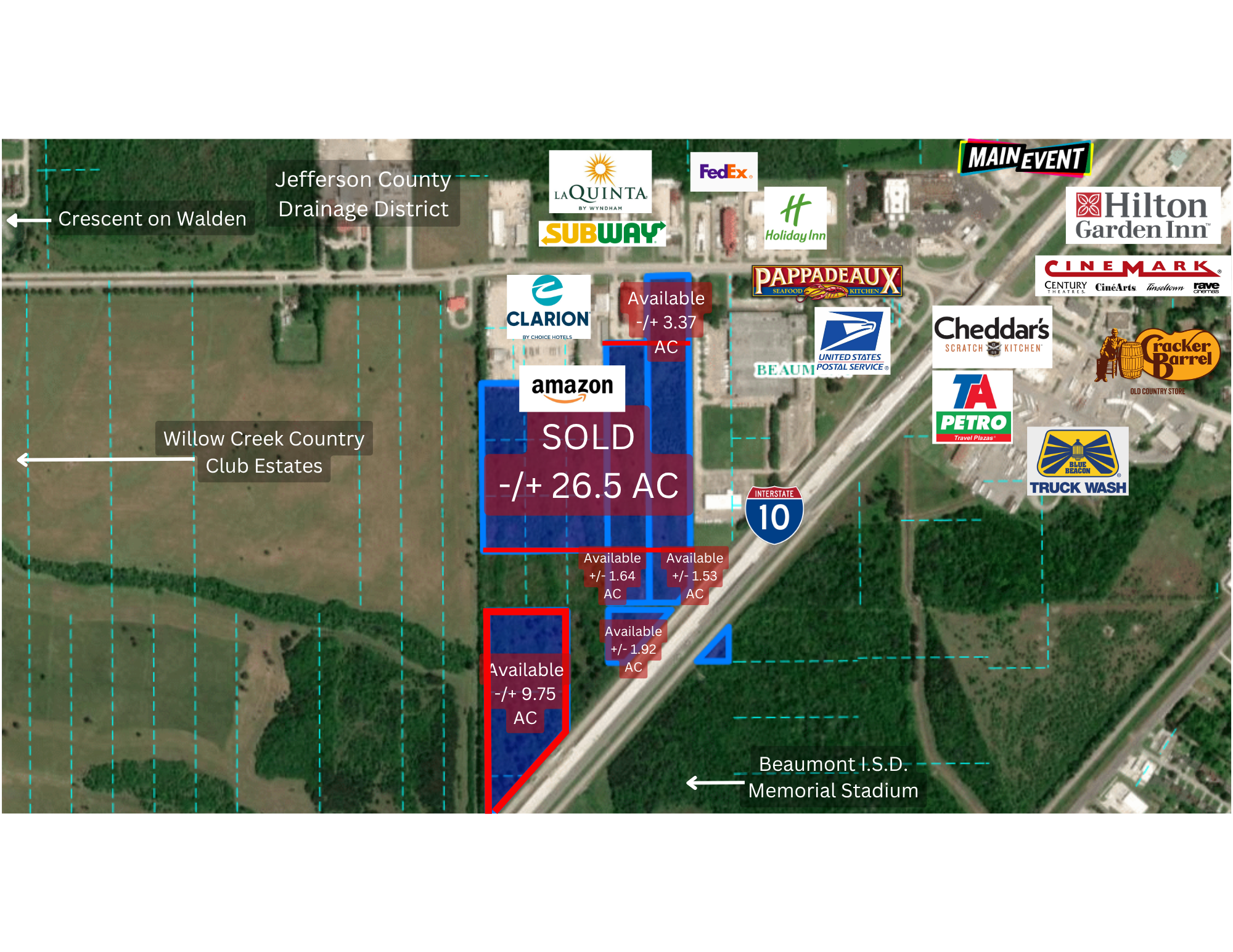 +/- 1.53 I-10 West, Beaumont, TX à vendre Photo principale– Image 1 sur 8