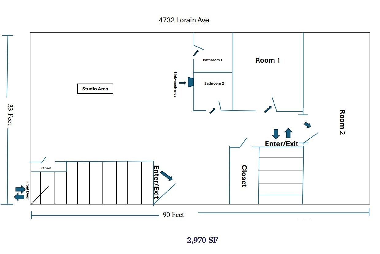 4732-4734 Lorain Ave, Cleveland, OH à louer Plan d’étage– Image 1 sur 6