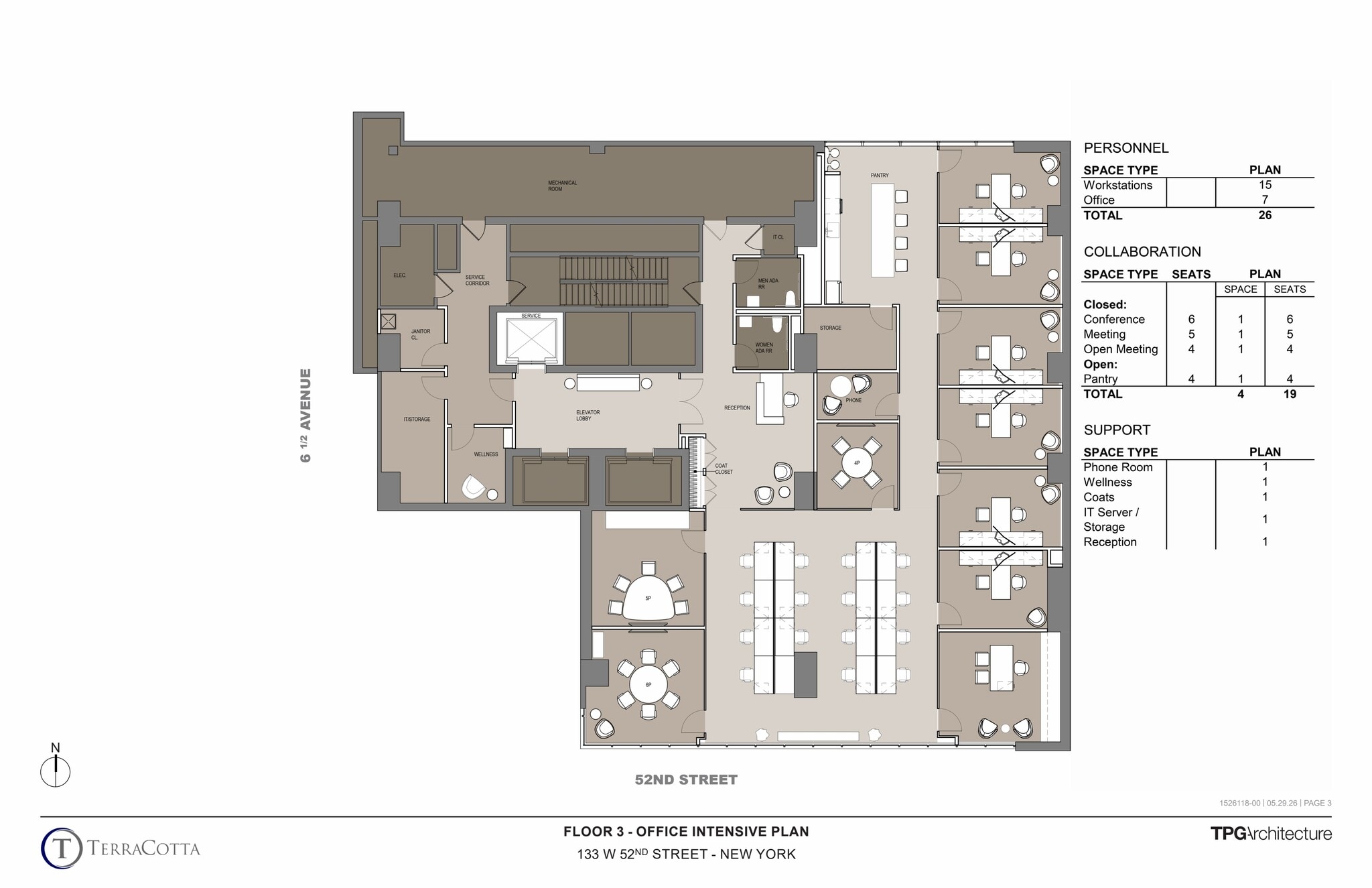 133 W 52nd St, New York, NY à louer Plan d’étage– Image 1 sur 10
