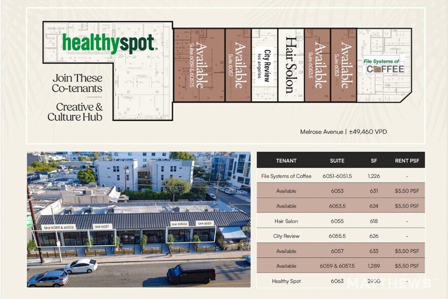6051-6059 Melrose Ave, Los Angeles, CA à louer - Photo de l’immeuble – Image 2 sur 3