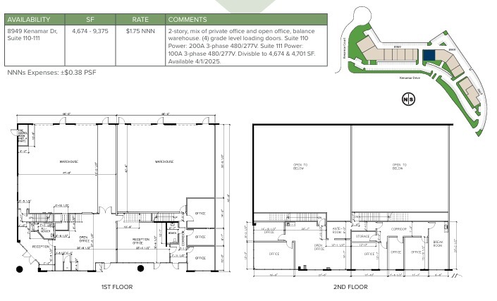 8949 Kenamar Dr, San Diego, CA à louer Plan d’étage– Image 1 sur 1