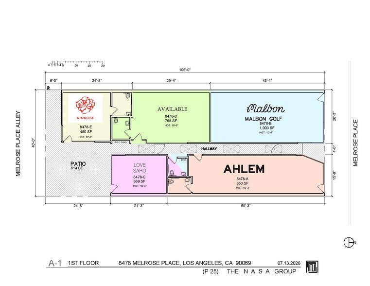 8478-8480 Melrose Pl, Los Angeles, CA à louer - Plan d’étage – Image 2 sur 3