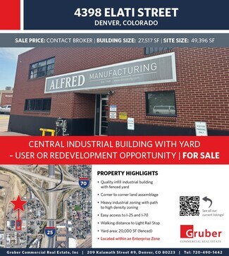 Plus de détails pour 4398 Elati St, Denver, CO - Industriel/Logistique à vendre
