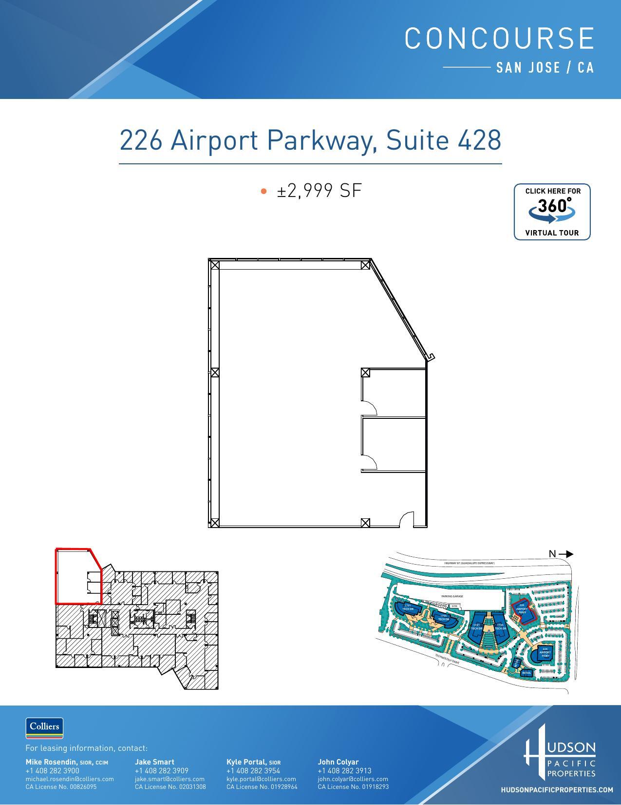 224 Airport Pkwy, San Jose, CA à louer Plan d’étage– Image 1 sur 1
