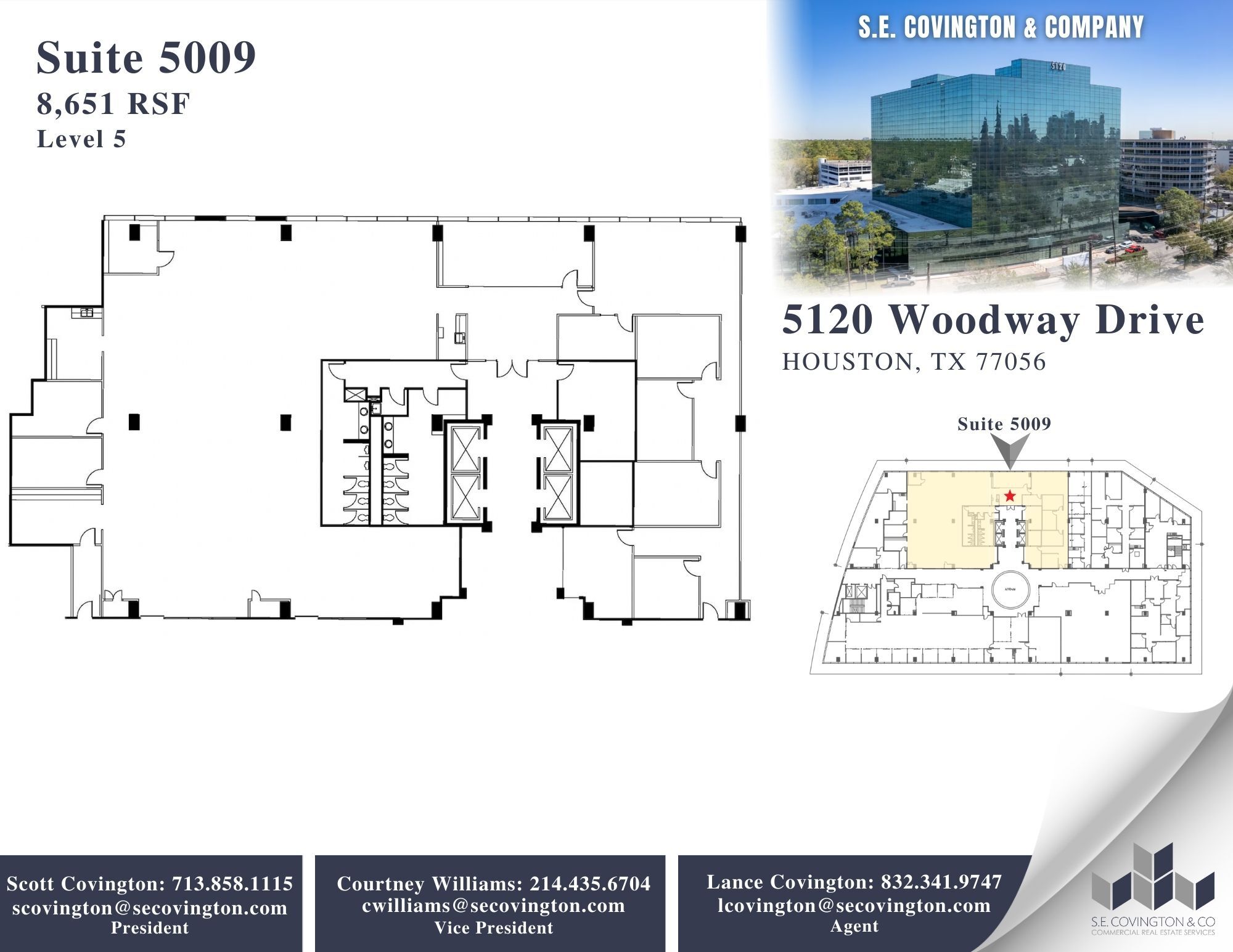 5120 Woodway Dr, Houston, TX à louer Plan d’étage– Image 1 sur 2