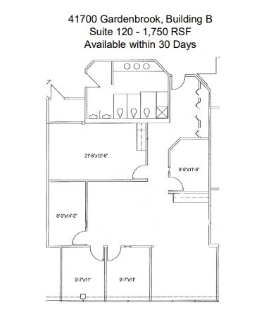 41650 Gardenbrook Rd, Novi, MI à louer Plan d’étage– Image 1 sur 1