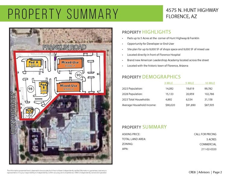 SE Hunt Hwy & Franklin Rd, Florence, AZ à louer - Photo de l’immeuble – Image 2 sur 3