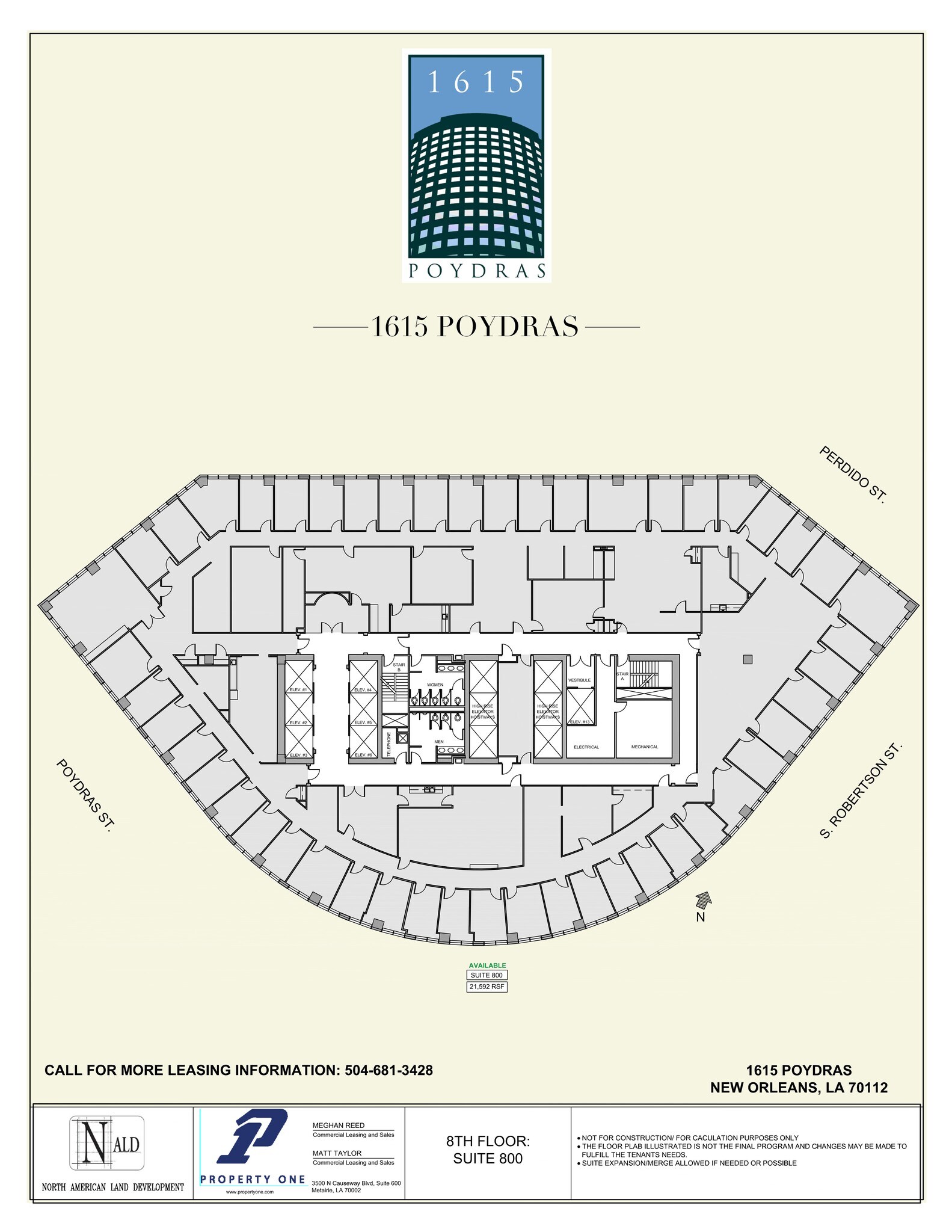 1615 Poydras St, New Orleans, LA à louer Plan de site– Image 1 sur 1