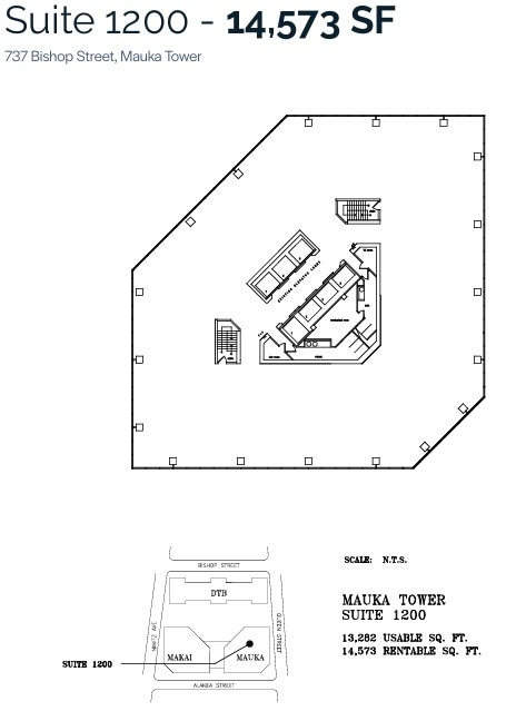 733 Bishop St, Honolulu, HI à louer Plan d’étage– Image 1 sur 1