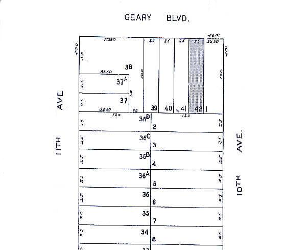 4609-4611 Geary Blvd, San Francisco, CA à vendre - Plan cadastral – Image 2 sur 2