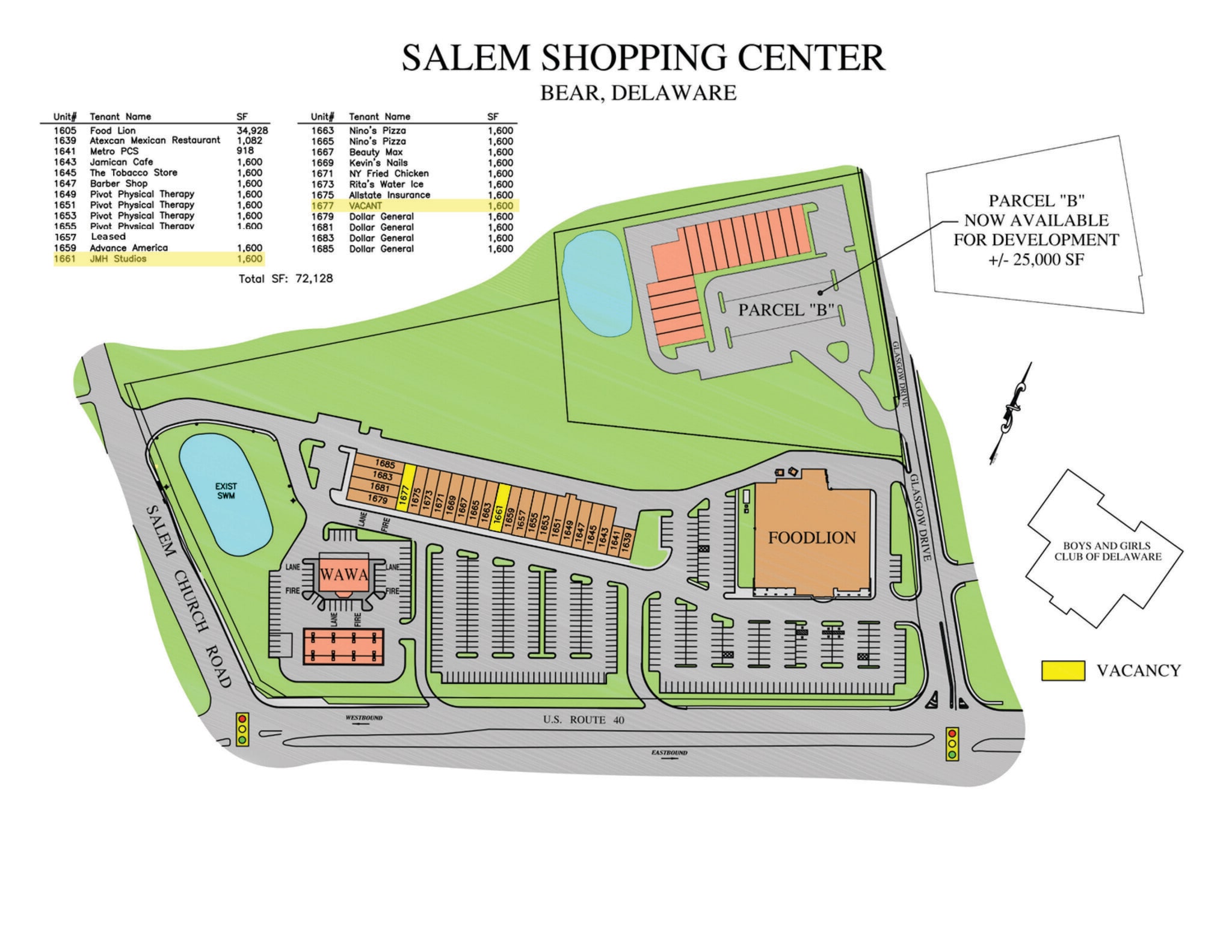 1607-1679 Pulaski Hwy, Bear, DE à louer Plan de site– Image 1 sur 1