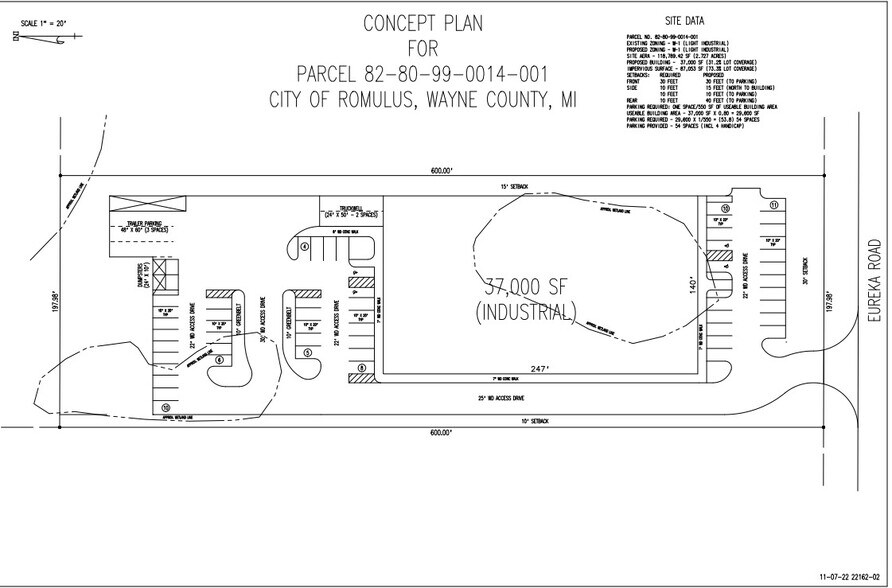 27736 Eureka Rd, Romulus, MI à louer - Plan de site – Image 2 sur 3