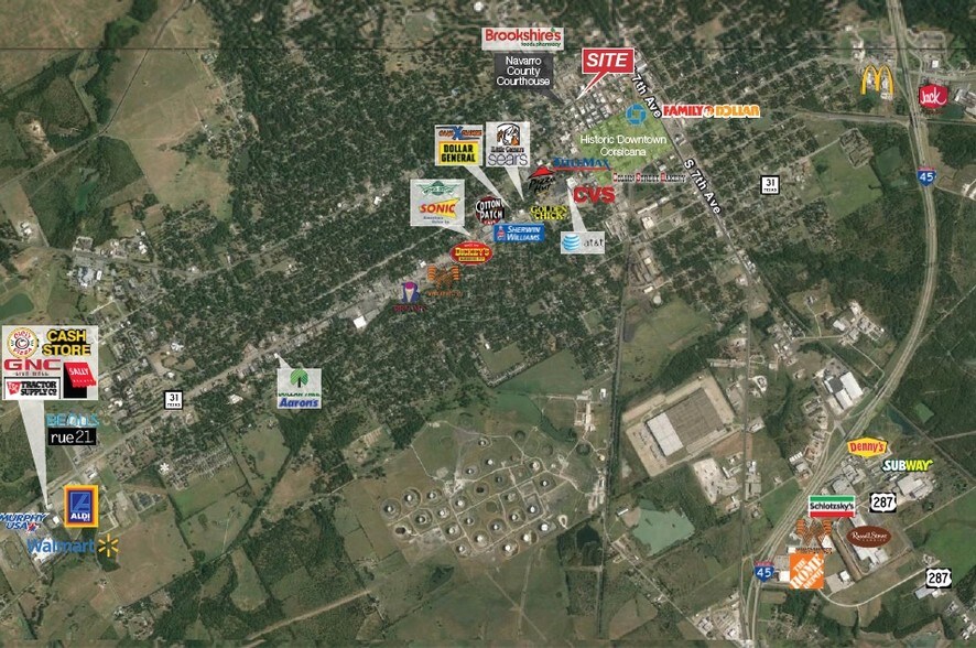 111 W 3rd Ave, Corsicana, TX à louer - Aérien – Image 2 sur 2