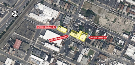 526-532 Mulberry St, Newark, NJ - Vue aérienne  vue de carte