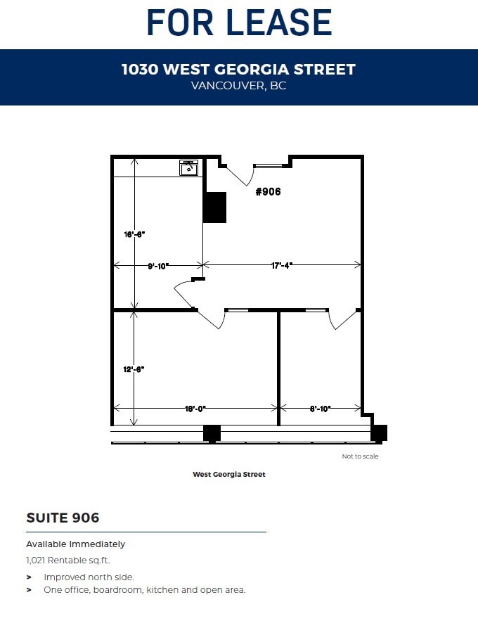 1030 W Georgia St, Vancouver, BC à louer Plan d’étage– Image 1 sur 1