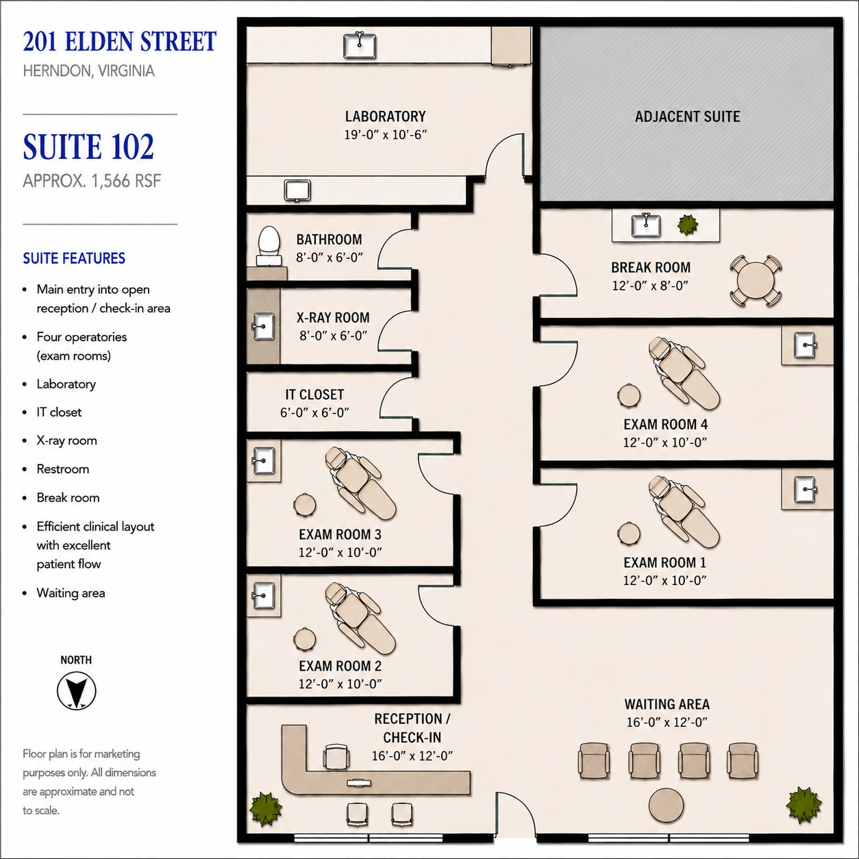 201-203 Elden St, Herndon, VA à louer Plan d’étage– Image 1 sur 2