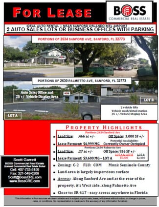 Plus de détails pour 2634 Sanford Ave, Sanford, FL - Local commercial à louer