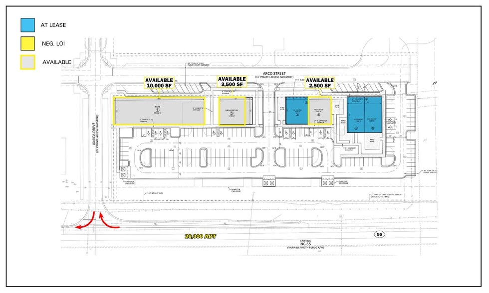 Alston Town Center Phase II, Cary, NC à louer - Plan de site – Image 3 sur 3