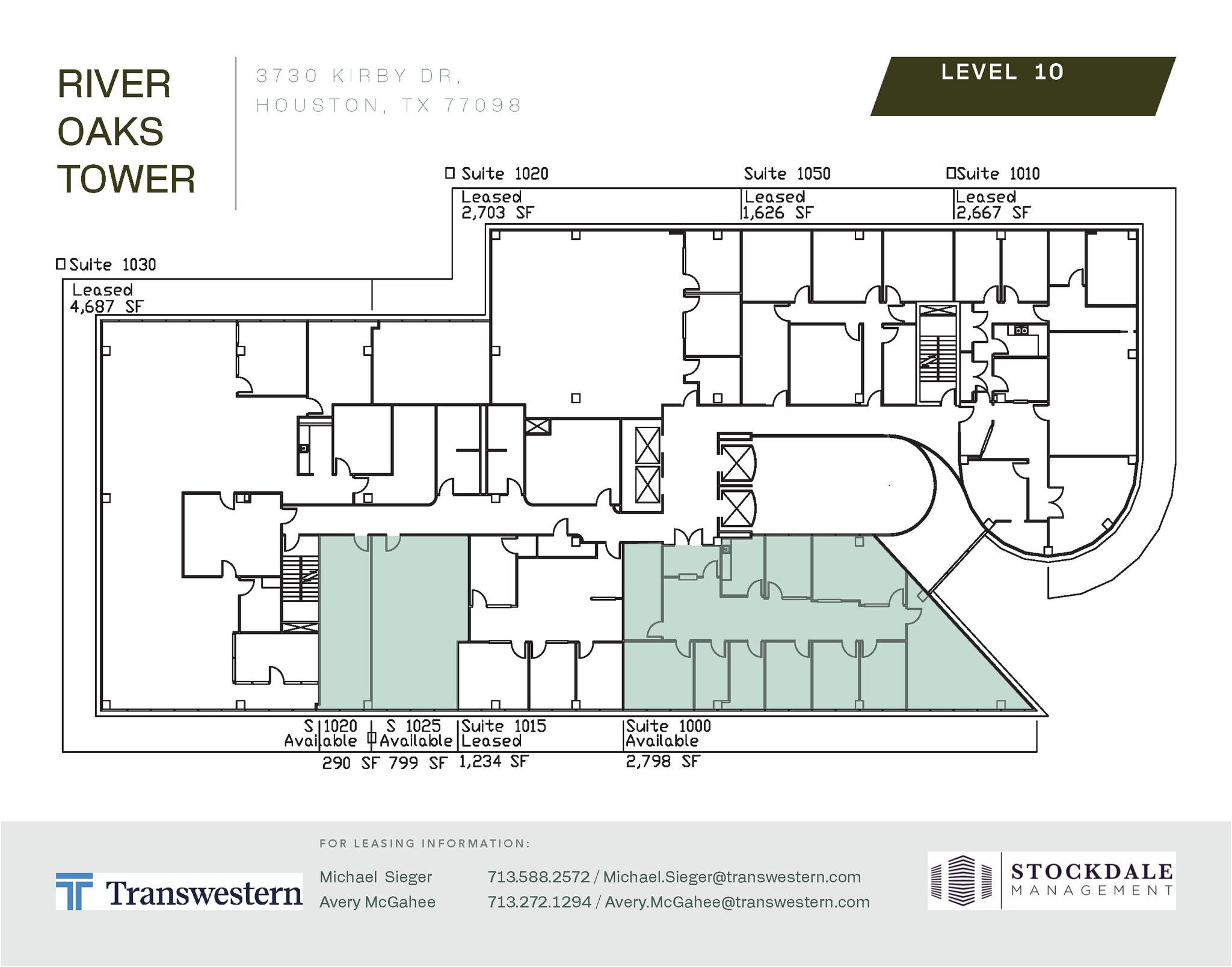 3730 Kirby Dr, Houston, TX à louer Plan d’étage– Image 1 sur 1