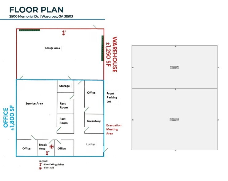 2500 Memorial Dr, Waycross, GA à louer - Plan d’étage – Image 3 sur 4