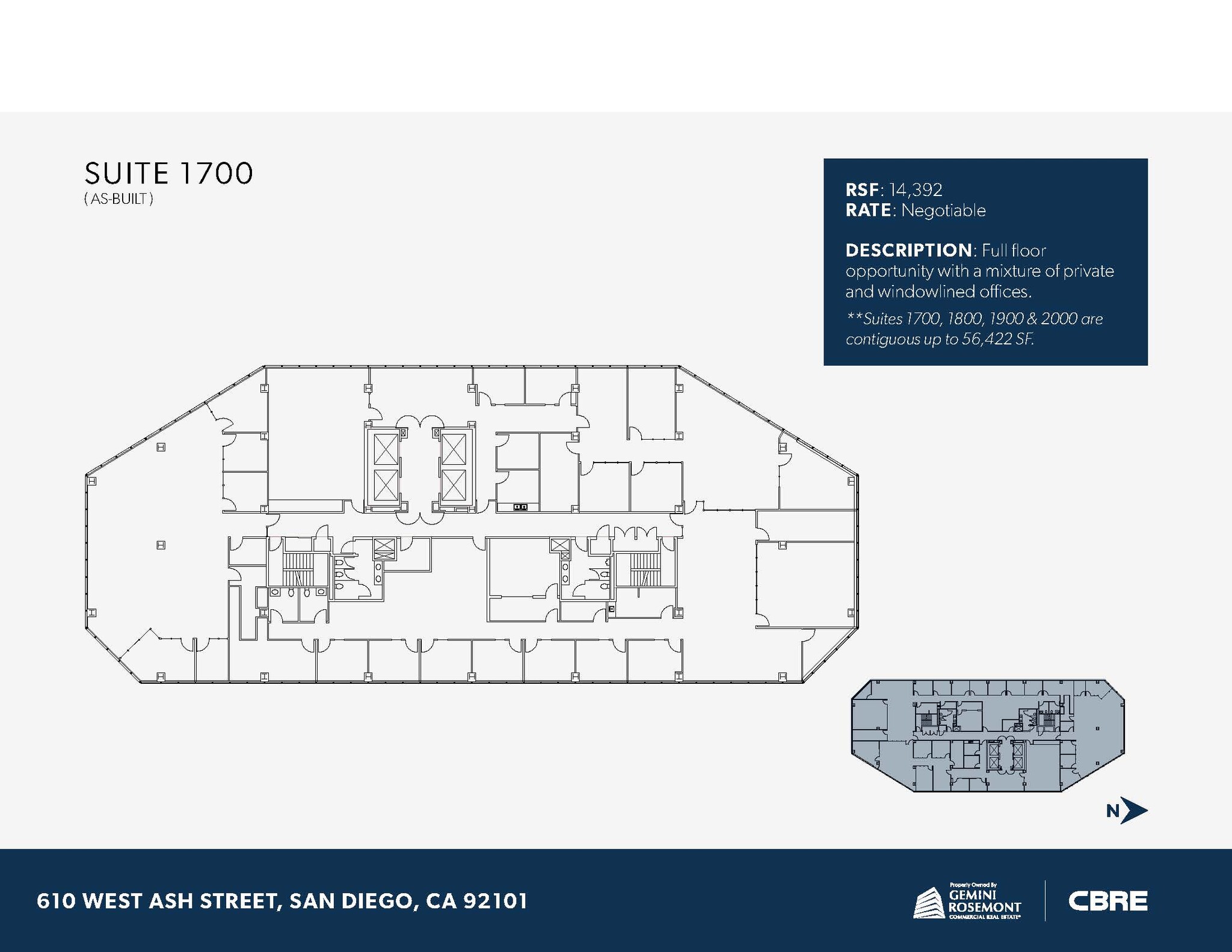 610 W Ash St, San Diego, CA à louer Plan d’étage– Image 1 sur 1